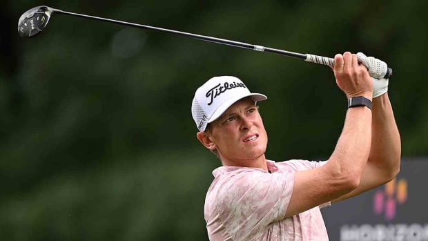 Vincent Norrman of Sweden hits his tee shot on the 17th hole during Day Four of the Horizon Irish Open at The K Club on Sept. 10, 2023 in Straffan, Ireland.